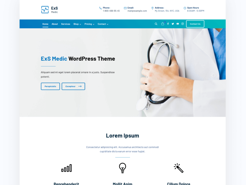 Get ExS Medic Fastest WordPress Theme for FREE