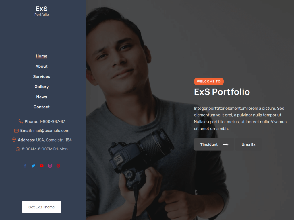 ExS Portfolio Fastest WordPress theme demo